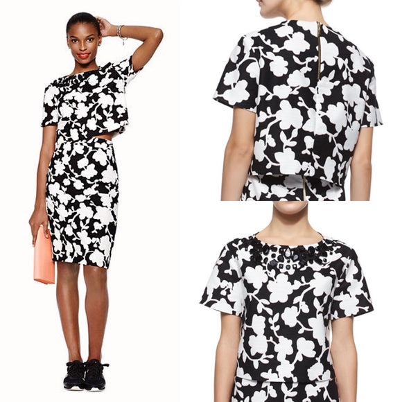 kate spade Tops - SOLD! NWT Kate Spade Embellished Floral Crop Top